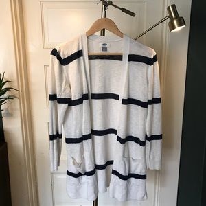 Old Navy Navy Striped Sweater with Pockets